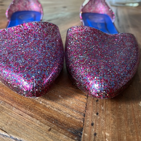 JEFFREY CAMPBELL HAVANA LAST PINK GLITTER JELLY D’ORSAY FLATS.  SIZE 9 - Picture 6 of 10